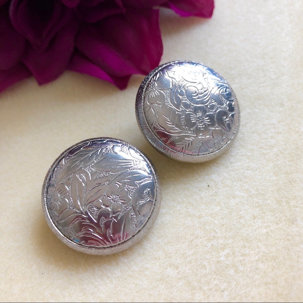 Judy Lee Wild Rose Clip On Earrings VINTAGE